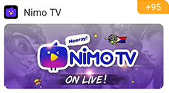 Nimo TV app advertising